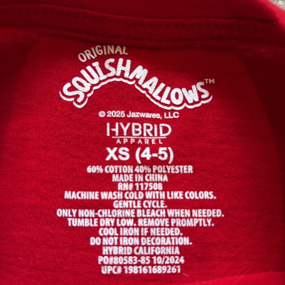 Girl’s Hybrid Apparel Red 'Love Is Magical' Squishmallows t-shirt - Picture 3 of 4